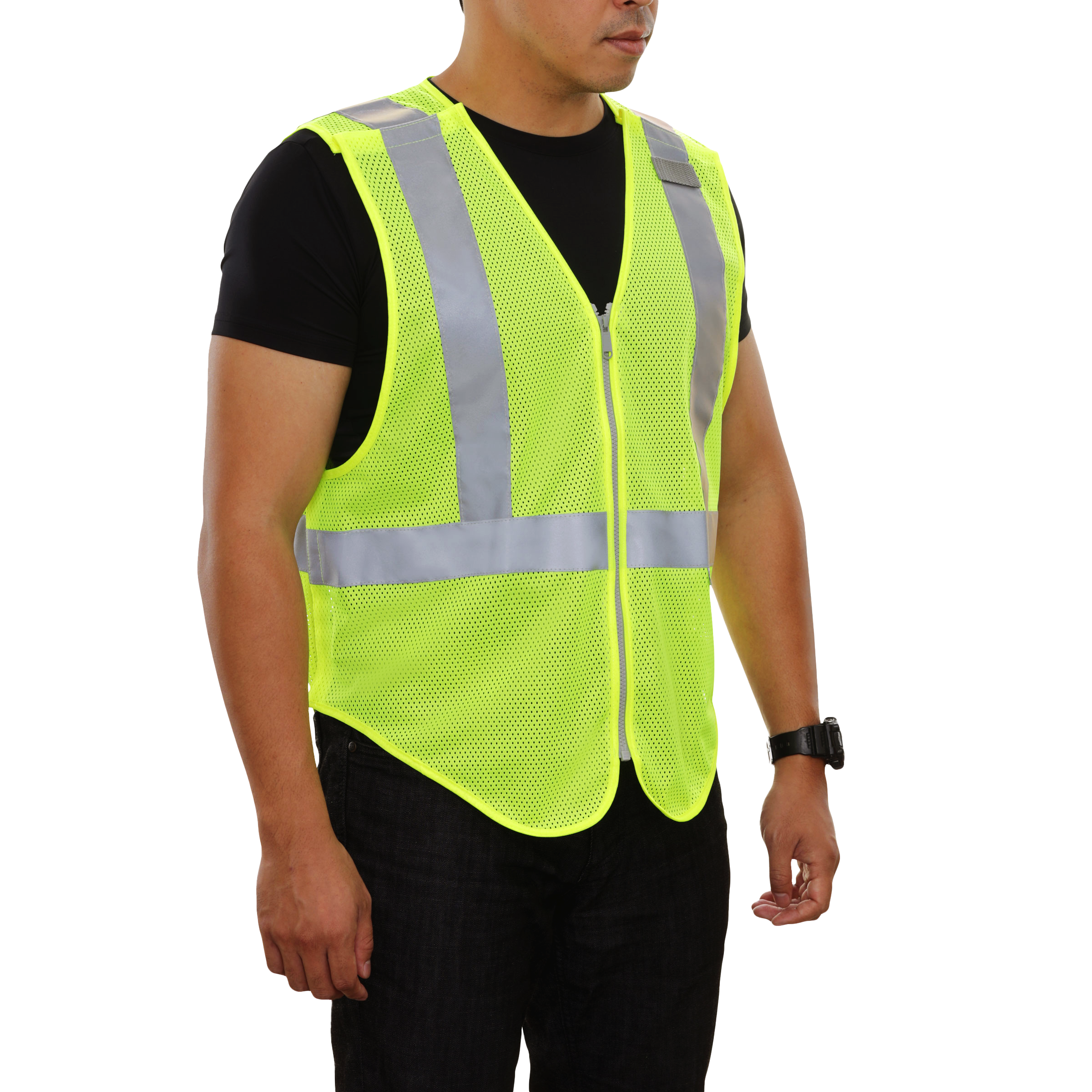 Public Safety Vest Hi Vis Vest 5pt Breakaway Tactical/DOT Zippered Mesh