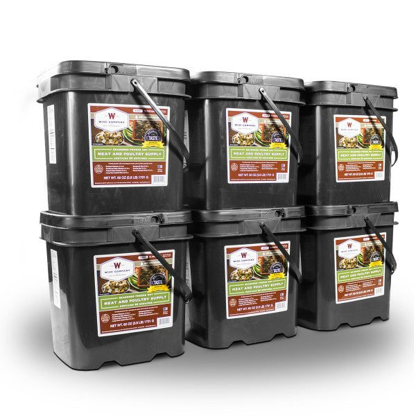 360 Serving Meat Package Includes: 6 Freeze Dried Meat Buckets