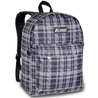Everest Luggage Classic Backpack - Black Gray Squares