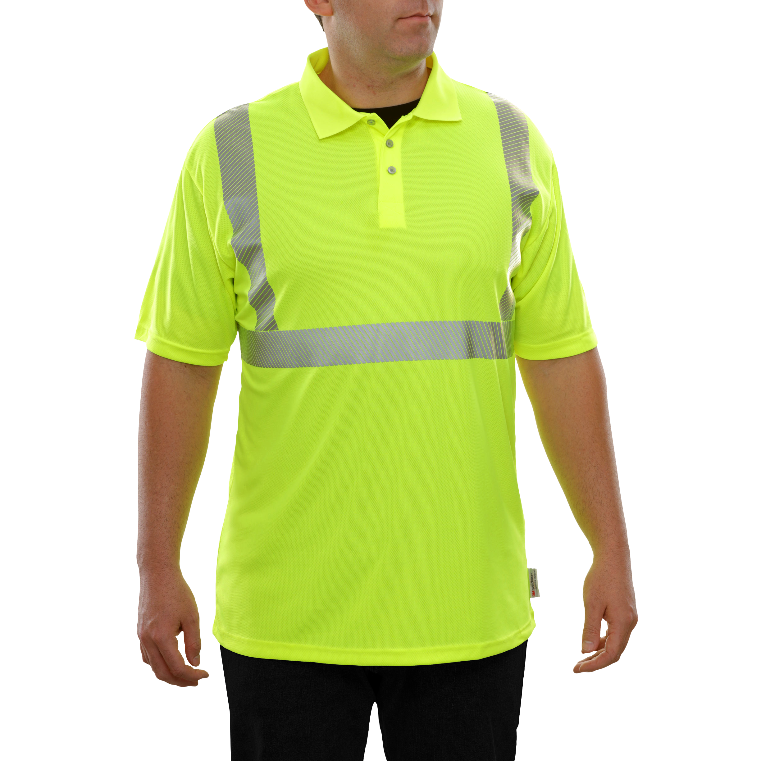 Safety Polo Hi Vis Polo Shirt Lime Birdseye Comfort Trim by 3M