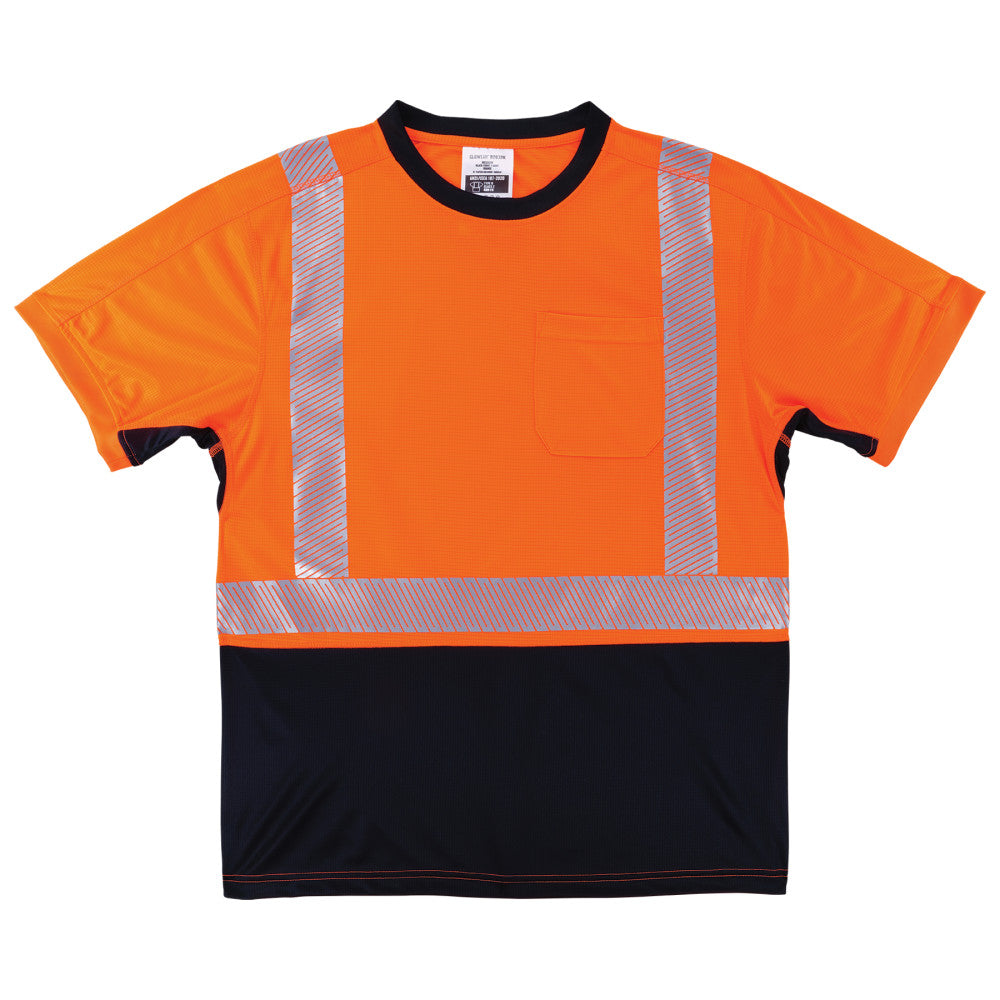 GloWear 8283BK Lightweight Performance Hi-Vis T-Shirt - Type R Class 2 Black Bottom