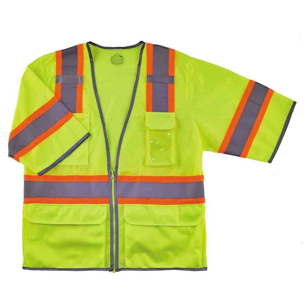 GloWear 8346Z Two-Tone Hi-Vis Surveyor Vest - Type R Class 3 Zipper