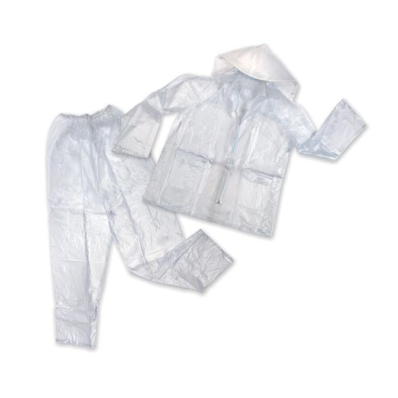 Mens Vinyl Rainsuit - Clear - L