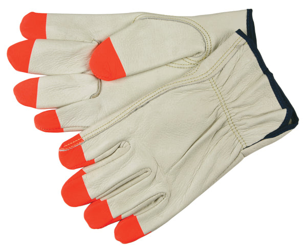 MCR Safety Cow Grain Drvr Glv Kystn Thb Hi Vis Tips