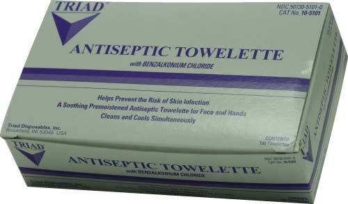 Antiseptic Sanitation Towelettes (box of 100)