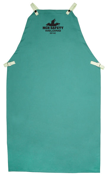 MCR Safety F/R GREEN COTTON WELDNG BIB APRON 24X42
