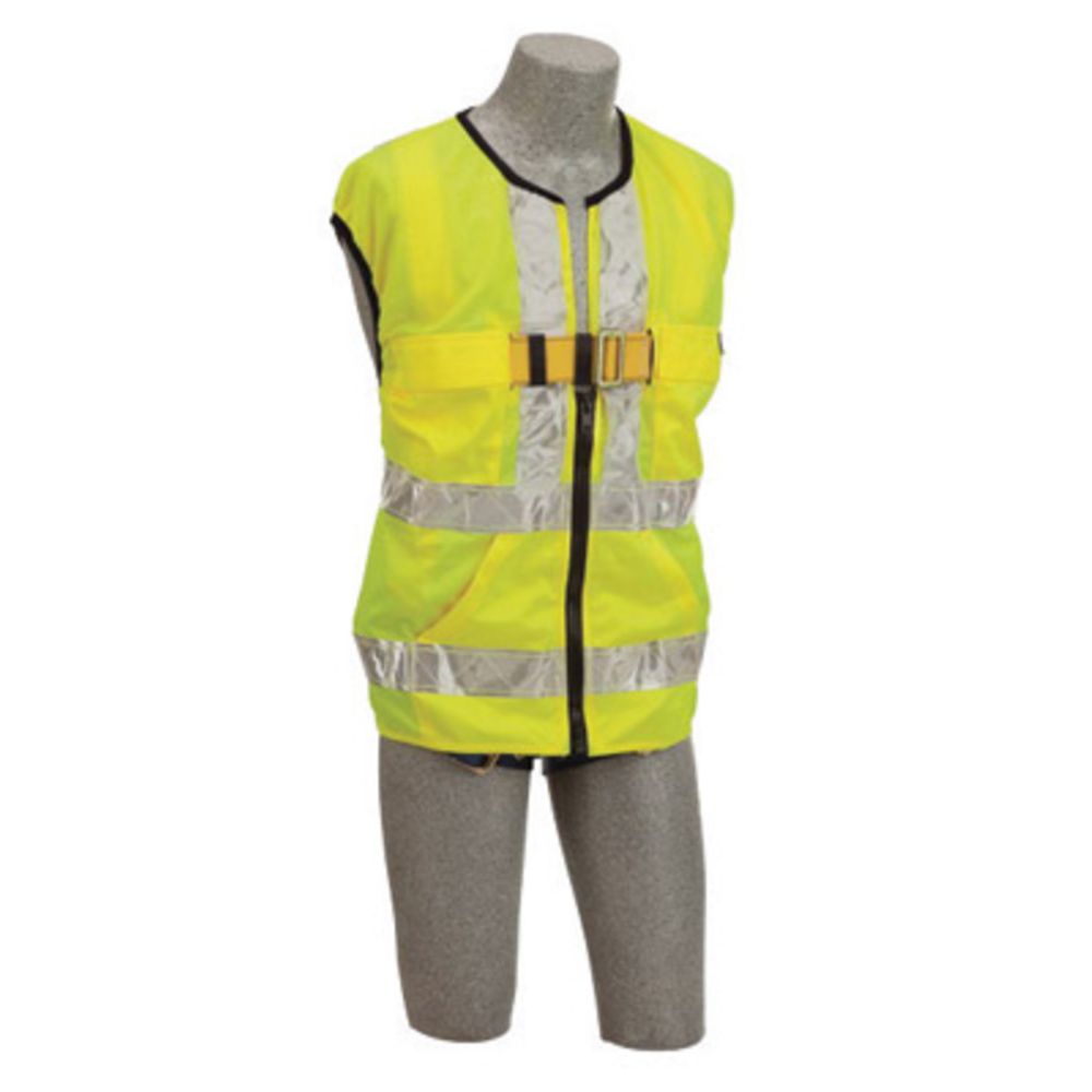 3M DBI-SALA 2X Delta Hi-Vis Reflective Work Vest Style Harness With Back D-Ring And Tongue Buckle Leg Strap