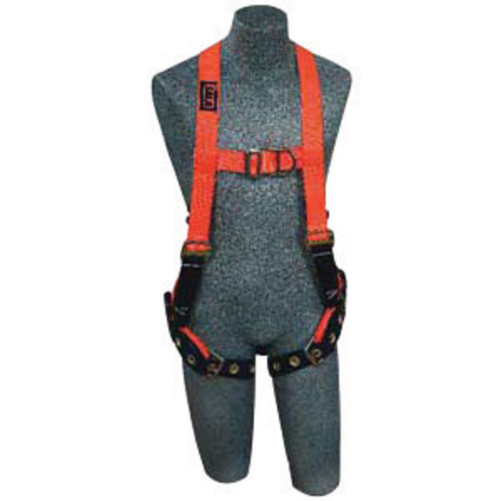 3M DBI-SALA Delta Hi-Viz Orange No-Tangle Construction Vest Style Harness With Back, Side And Front D-Ring, Belt And Back Pad And Tongue Leg Strap Buckle