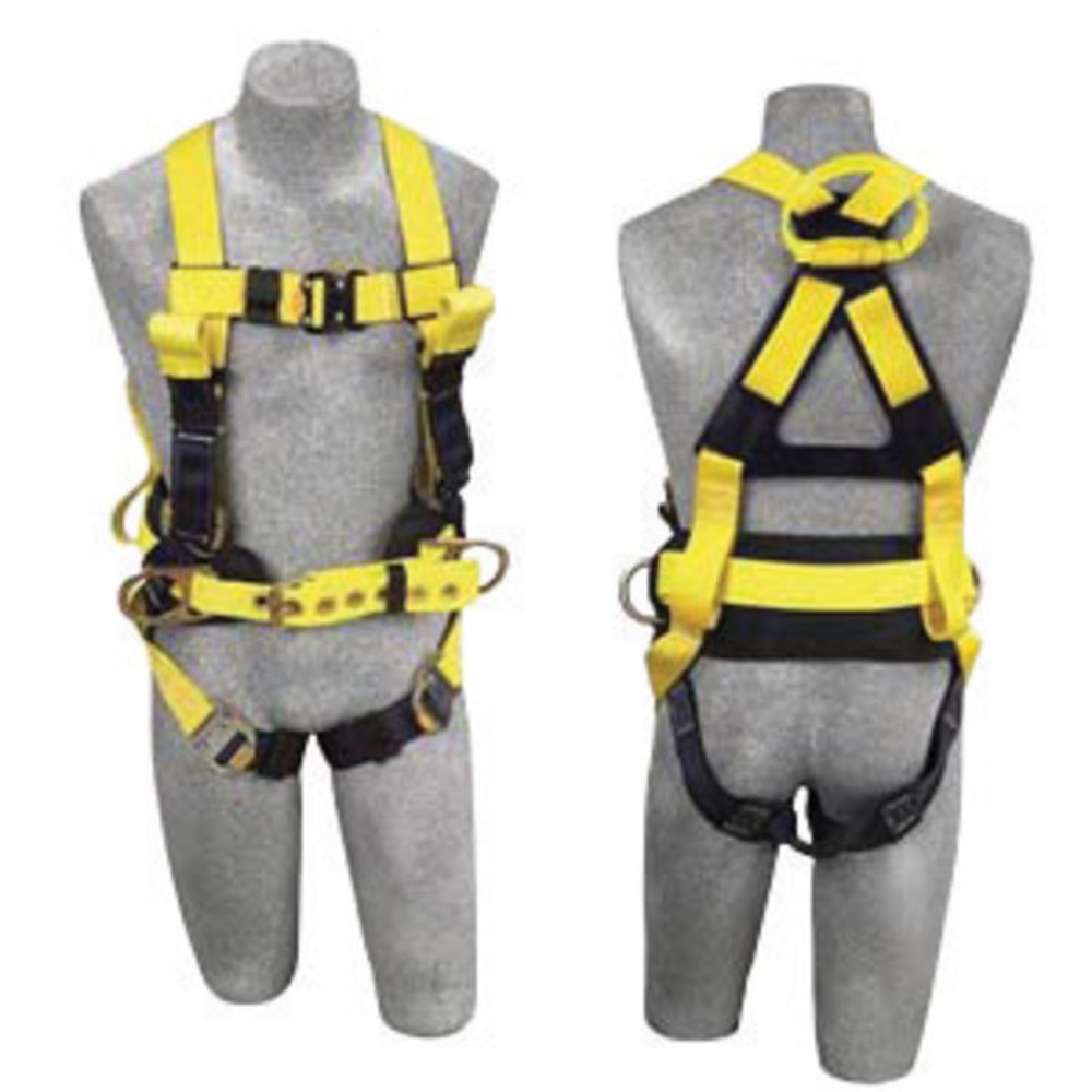 3M DBI-SALA Large Delta II Arc Flash Construction Style Harness With Side D-Ring, Quick Connect Buckle Leg Strap, Belt With Hip Pad, Back Web And Front Rescue Loops And Leather Insulators