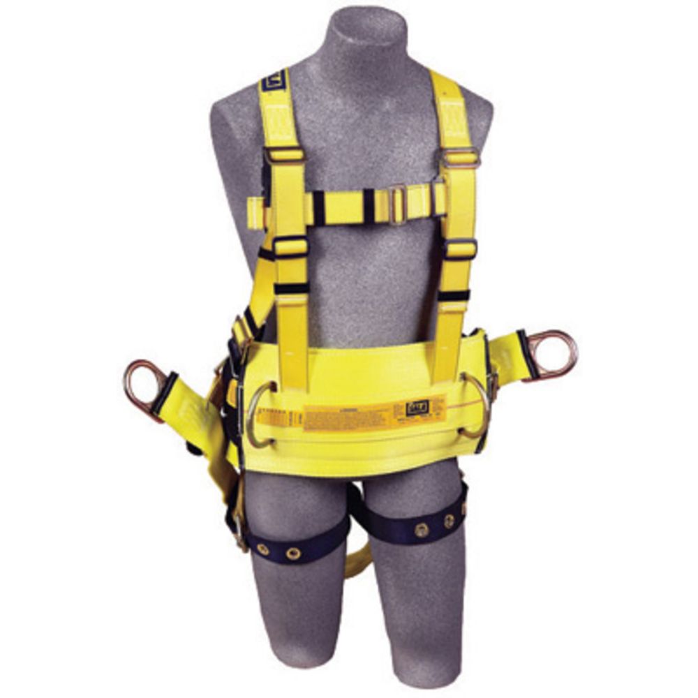 3M DBI-SALA Small Delta II Derrick Style Harness With Back D-Ring With 18" Extension, Tongue Buckle Legs, Belt With Pad, Seat Sling With Positioning D-Rings And Pass-Thru Connection For 1000570 Derrick Belt