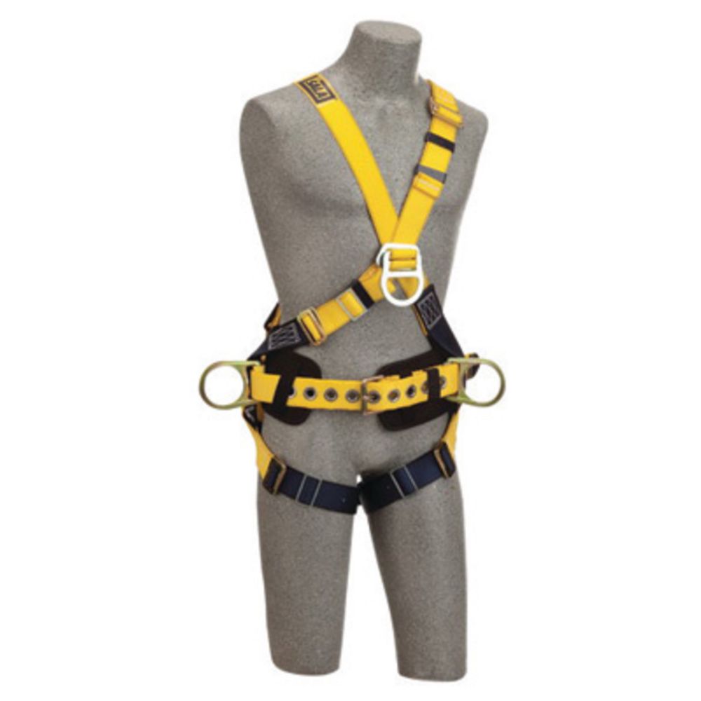 3M DBI-SALA Small Delta No-Tangle Construction Cross Over Full Body Style Harness With Back, Front And Side D-Ring, Body Belt With Pad And Pass-Thru Leg Strap Buckle