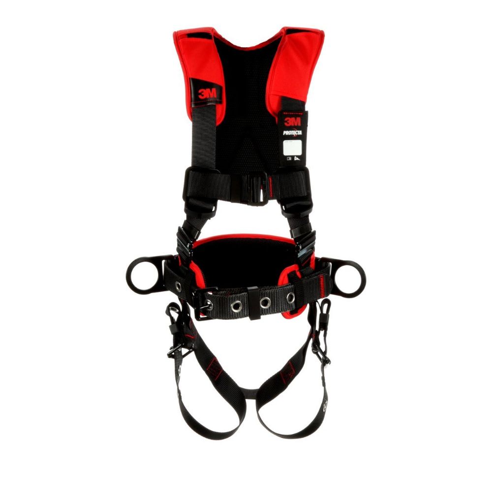 3M Protecta Small Comfort Construction Style Full Body Positioning Harness With Easy-Link Web Adapter, Auto-Resetting Lanyard Keeper And Impact Indicator