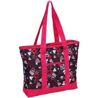 Everest Fashion Shopping Tote - Black/Red/Pink/White