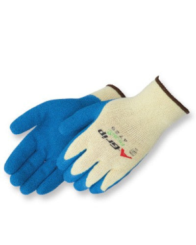 A-Grip Textured blue latex palm coated Gloves - Dozen