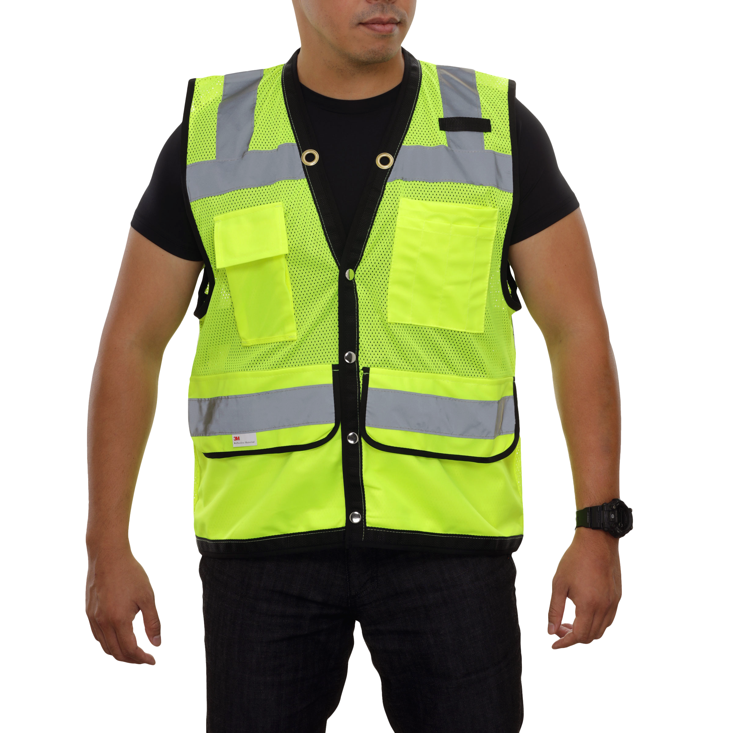 Multi-Pocket Safety Vest Hi-Vis Mesh Vest Surveyor
