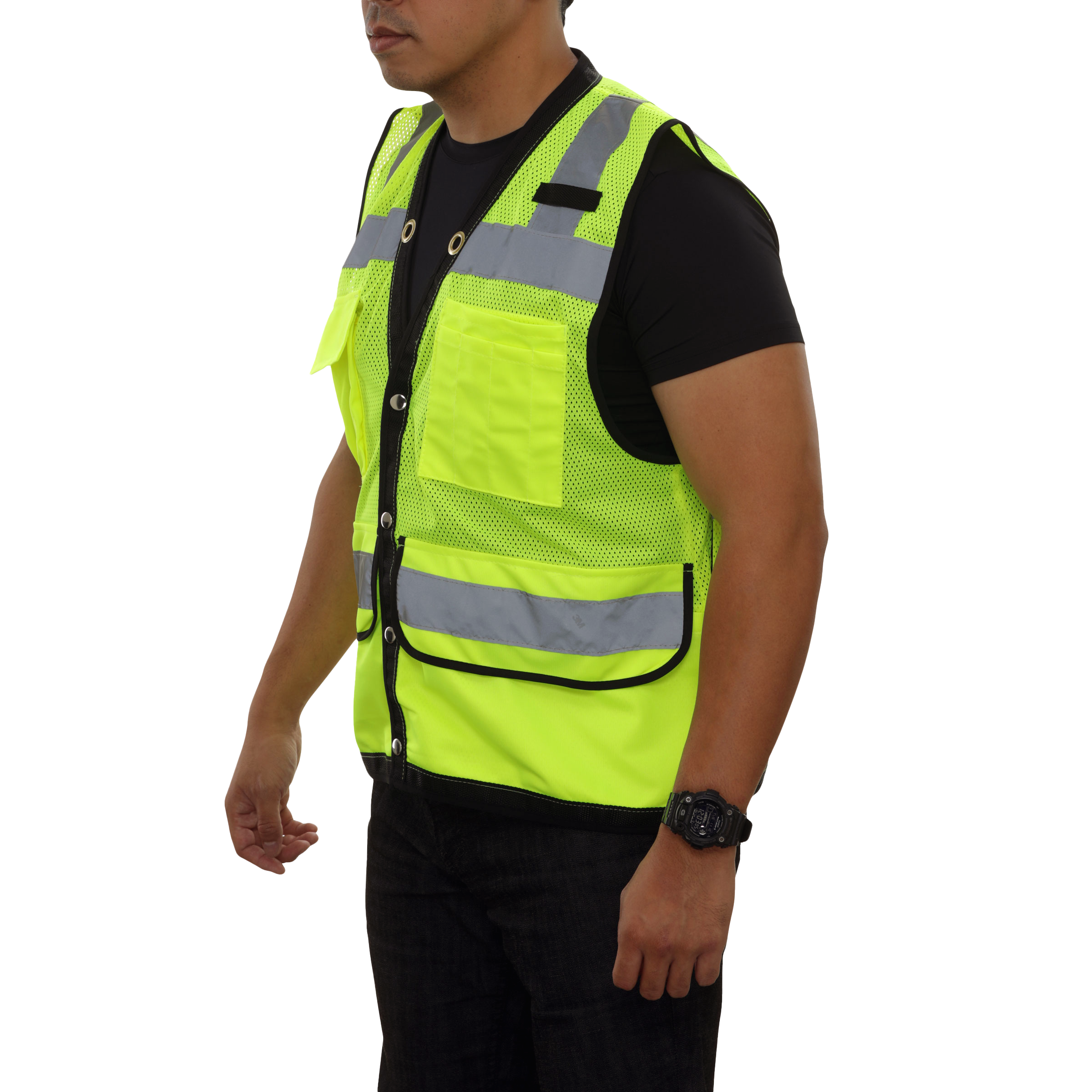 Multi-Pocket Safety Vest Hi-Vis Mesh Vest Surveyor