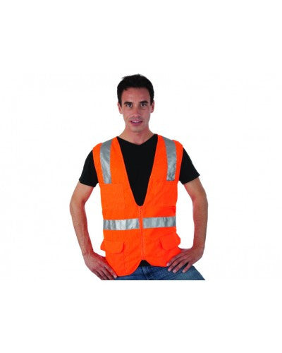 Liberty - Class 2 - Surveyors Vest (Mesh Back Solid Front - Silver Stripes)