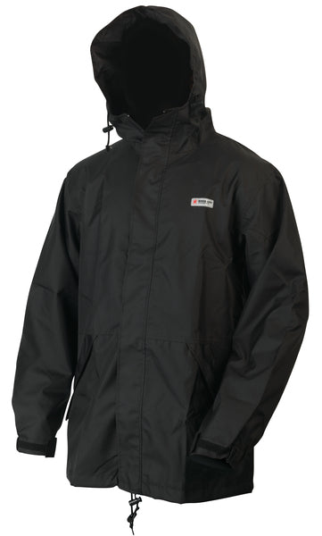 MCR Safety Breathable Pu/Poly, Black Jacket W/ H