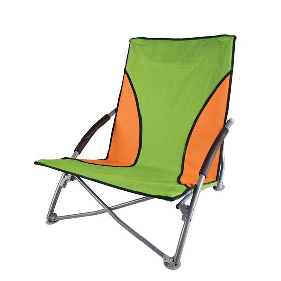 Low-Profile Fold-Up Chair - Green / Orange