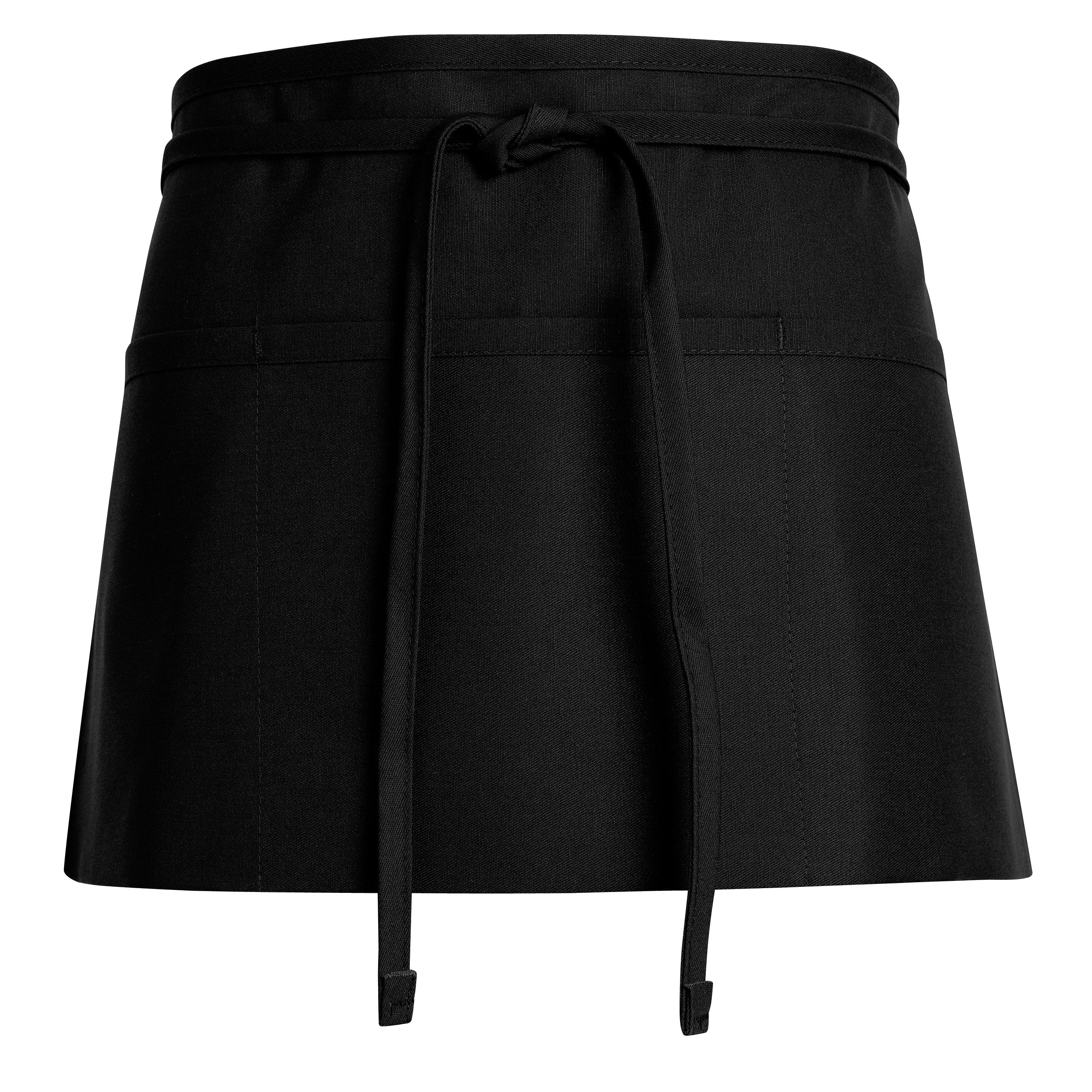 Waist Apron with Squared Corners TT46 - Black