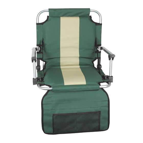 Stadium Seat With Arms - Green / Tan Stripe