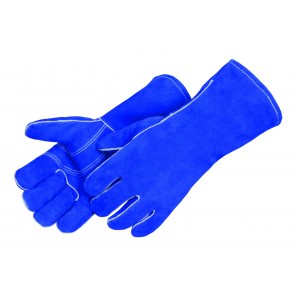 Blue leather welder (reinforced thumb & palm) Gloves - Dozen