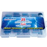 ACDelo: Emergency Battery Kit (25 Akaline Batteries, 1 Flashlight & 1 AM/FM Radio