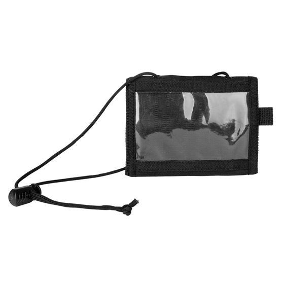 Folding Wallet with Adjustable Neck Drawstring - Black