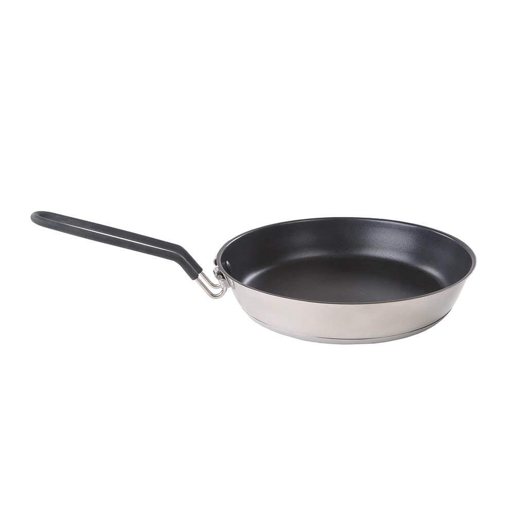 Stainless Non-Stick Coated Fry Pan W/Folding Handle-10 In