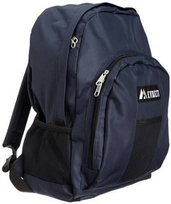 Everest Luggage Backpack with Front and Side Pockets  - Navy