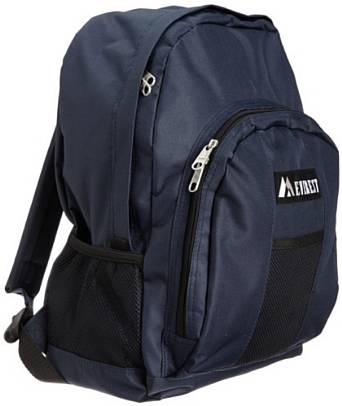Everest Luggage Backpack with Front and Side Pockets - Navy