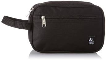 Everest Dual Compartment Toiletry Bag - Black