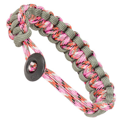 Klondike Adjustable Paracord Bracelet - Pink / Gray