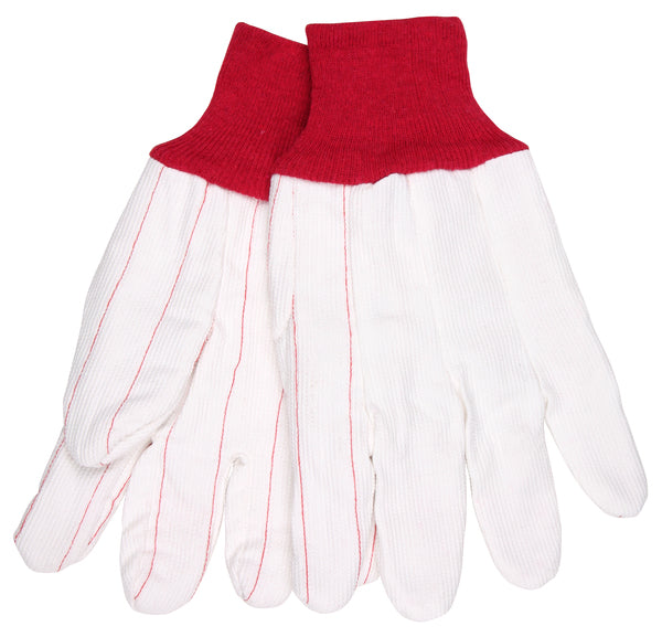 MCR Safety Double Palm Poly Cotton White W/ Red K/W