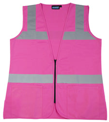 Hi-Visibility Female Fitted Pink Safety Vest