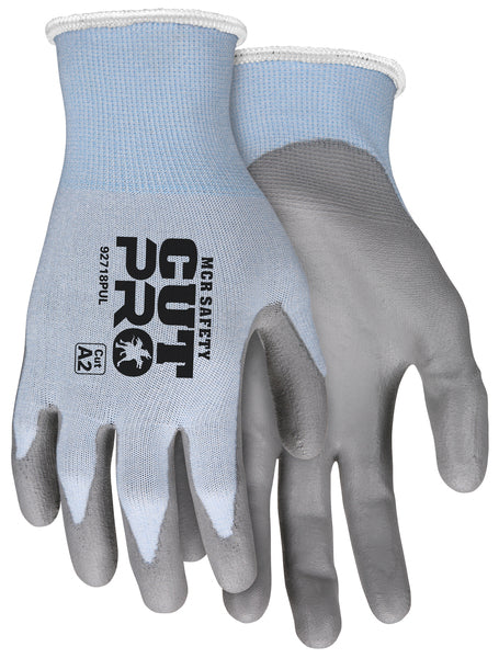 MCR Safety Cut Pro,18ga,Blue HPPE, Gray PU L