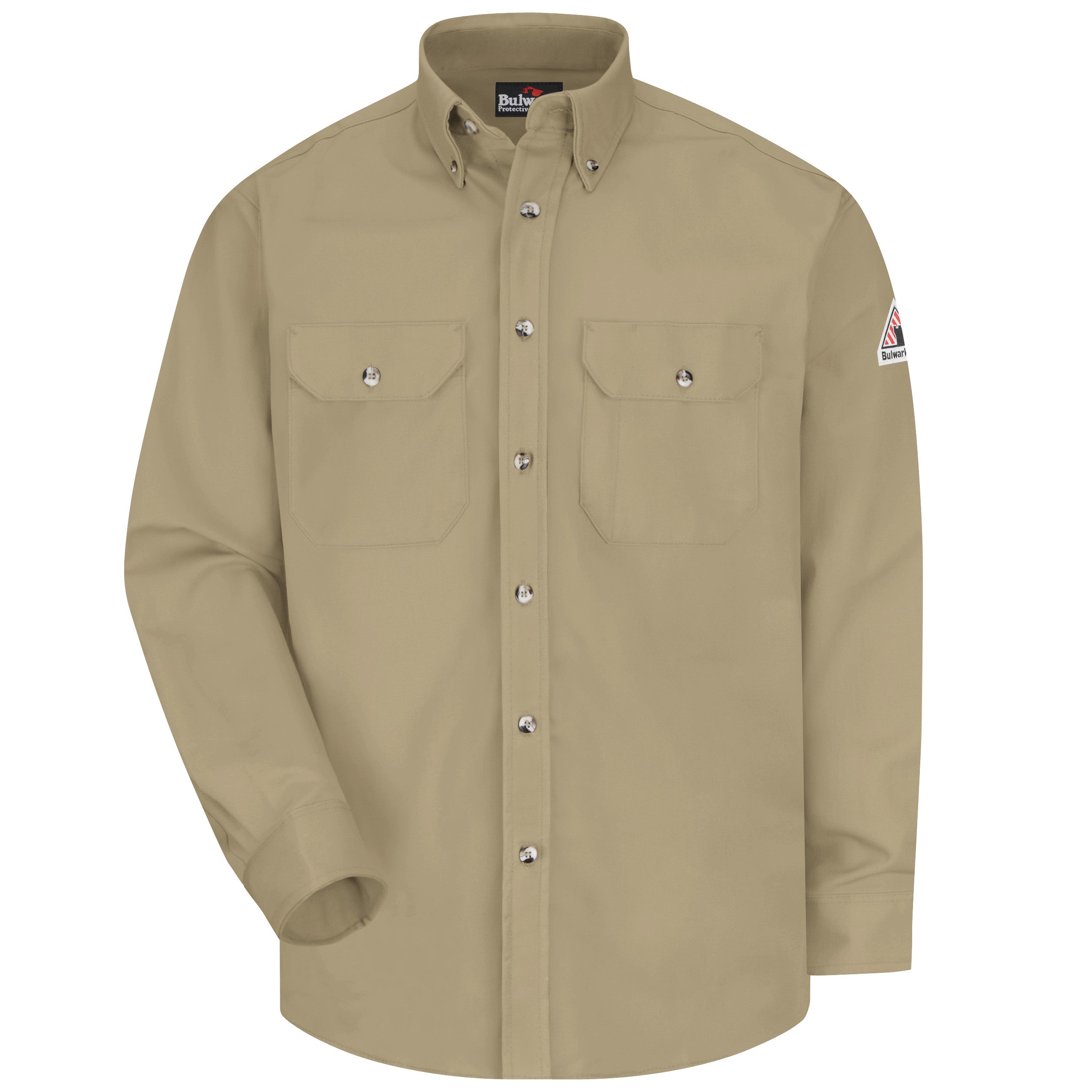 Shirt-LS Banded Collar SLU2 - Khaki