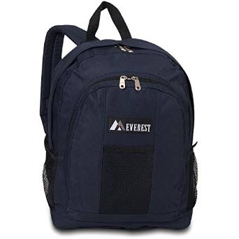 Everest Luggage Backpack with Front and Side Pockets  - Navy/Black