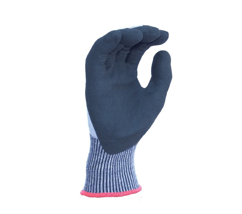 13G HDPE A4 (Wire-Core Steel) Double dipped sand foam nitrile palm coated gloves