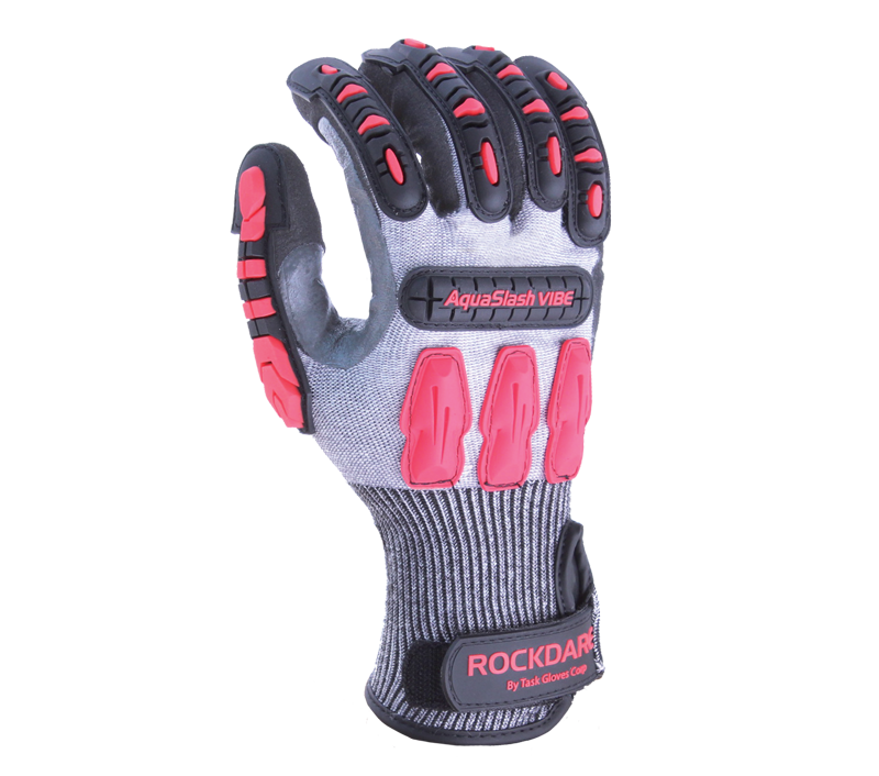 13G HDPE A4 (Wire-Core Steel) Double dipped sand foam nitrile palm coated gloves with EVA palm padding and TPR back hand