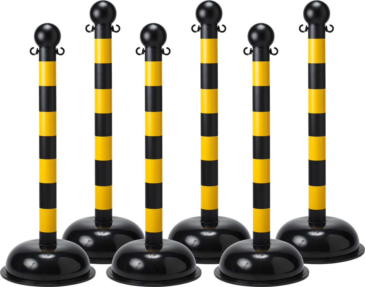 Brady ® 41" X 3" Diameter Black/Yellow Polyethylene/Polystyrene Bradylink Stanchion - 6 Unit