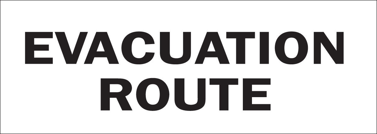Brady® 6 1/2" X 14" X 1/10" Black On White .0984" B-120 Fiberglass Caution Sign "EVACUATION ROUTE"