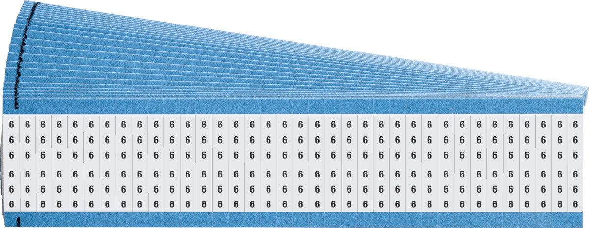 Brady® 1 1/2" Black On White B-500 Vinyl Coated Fabric Wire Marker "6"