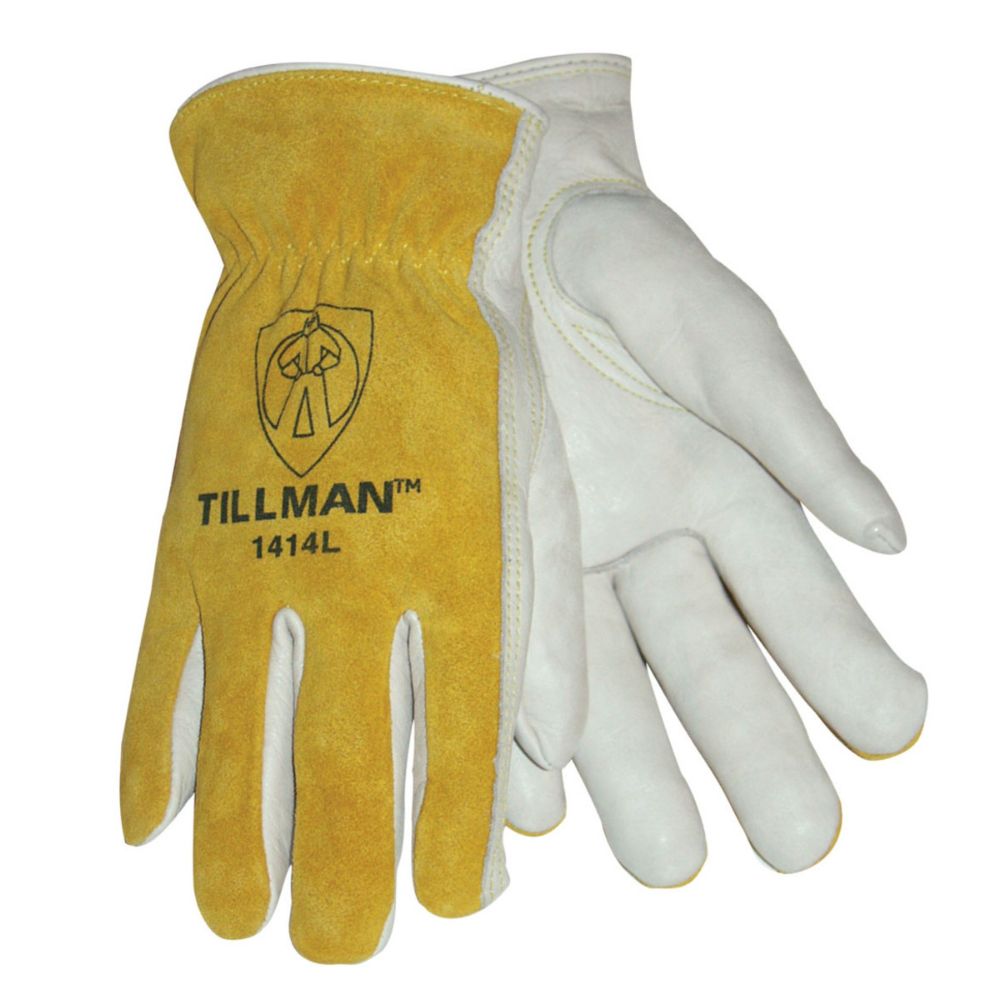 Tillman Pearl And Bourbon Split Grain/Top Grain Cowhide Leather Unlined Drivers Gloves