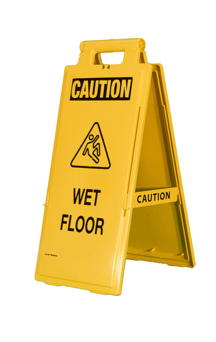 Cortina 25" X 11" Yellow Polypropylene Lamba Floor Sign - 6 Unit
