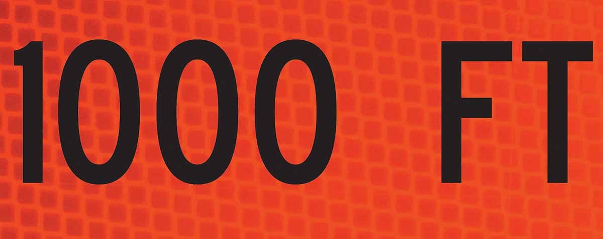 Cortina 26" X 8" Orange/Black Vinyl Roll-Up Sign Overlay