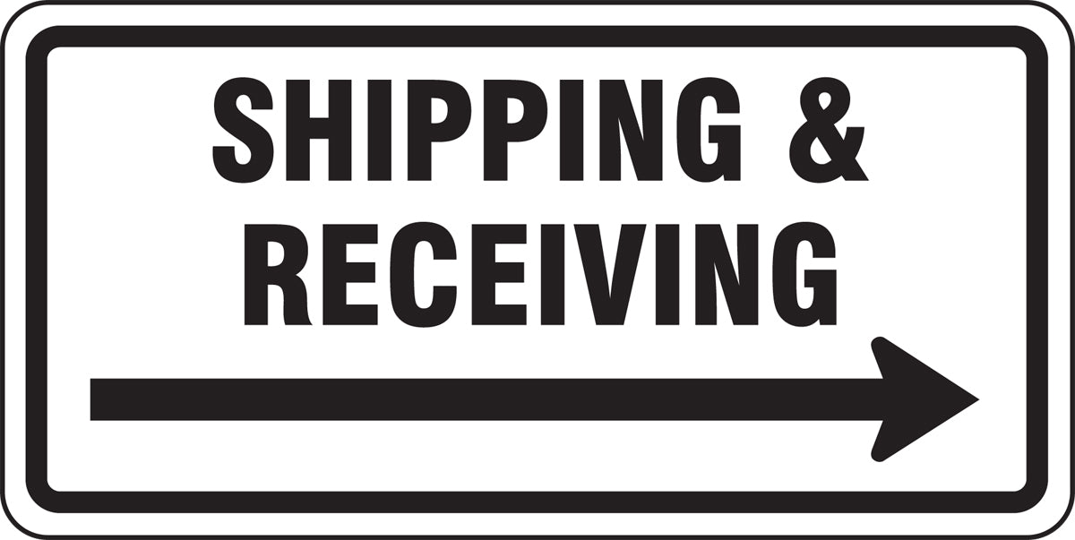 Accuform® 12" X 24" Black And White Engineer Grade Reflective Aluminum Traffic Signs "SHIPPING & RECEIVING"