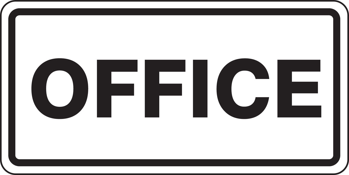 Accuform® 12" X 24" Black And White Engineer Grade Reflective Aluminum Traffic Signs "OFFICE"