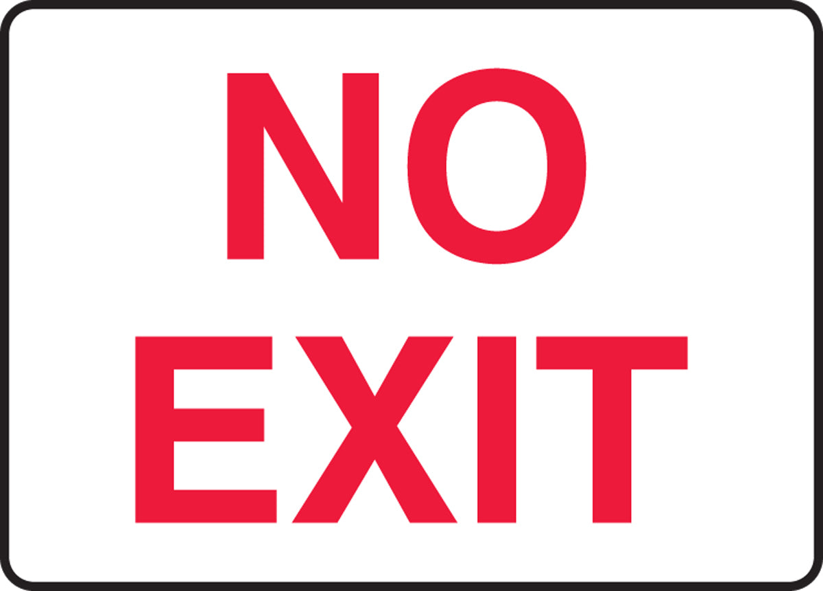 Accuform® 7" X 10" Red And White Adhesive Vinyl Safety Signs "NO EXIT"