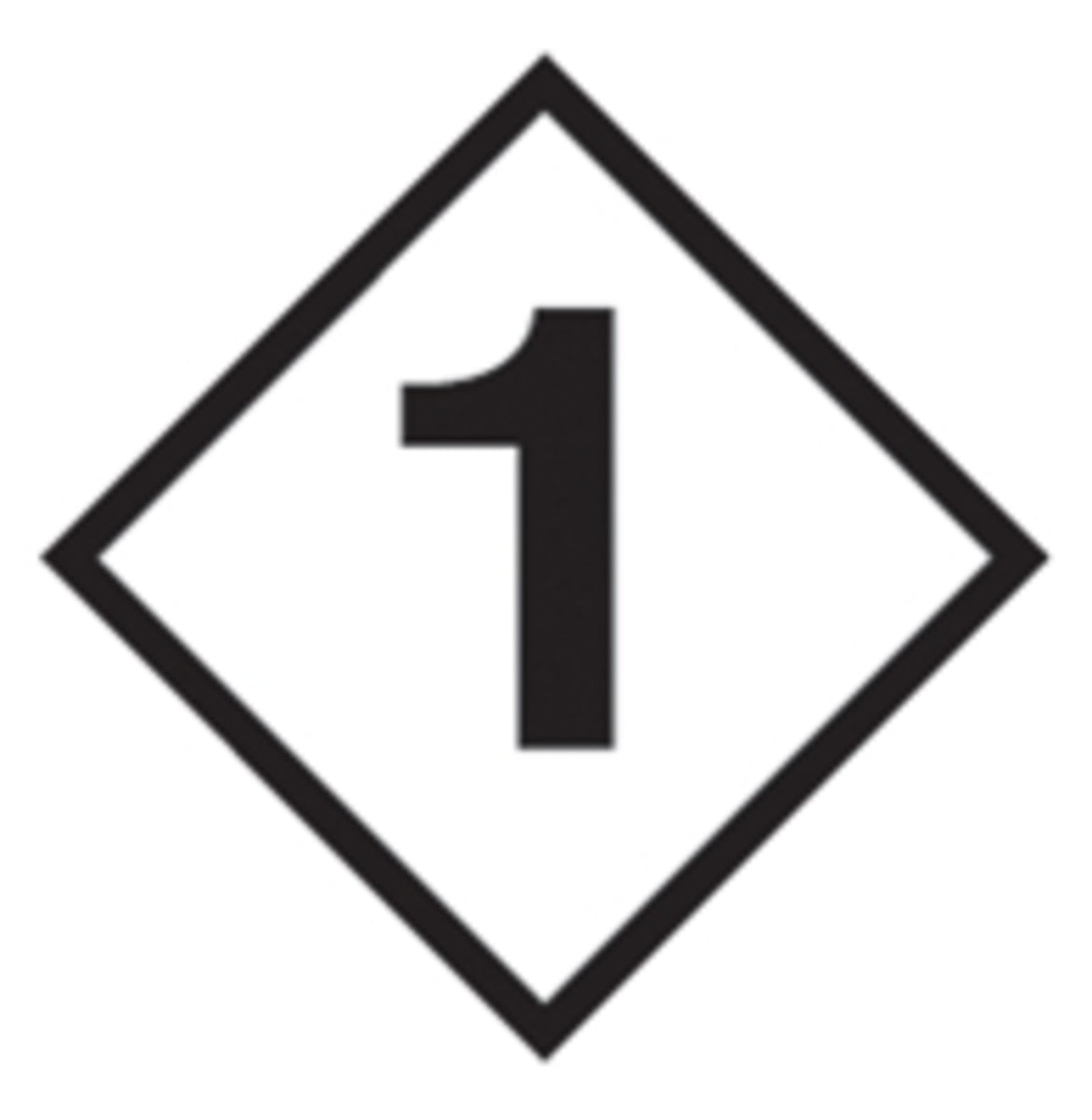 Accuform® 4" Black And White 2 mil Self-Adhesive Polyester Hazard Panel "1" (For 10" X 10" Placard)